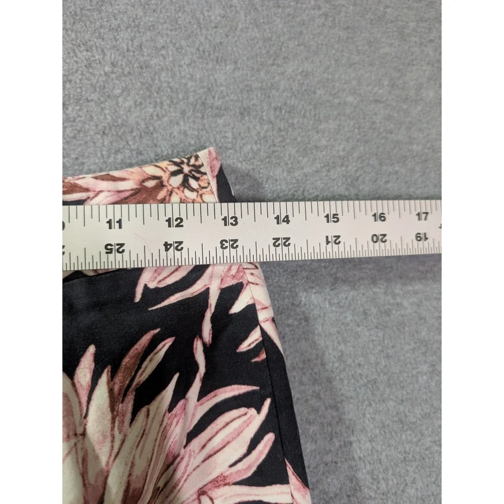 Ann Taylor Factory Petite Floral Pencil Skirt 00P Pink Black Officecore